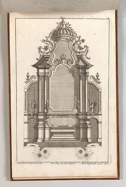 Martin Engelbrecht, Design for a Monumental Altar, plate K from "Unterschiedliche Neu Inventierte Altäre mit darzu gehörigen Profillen u. Grundrißen"