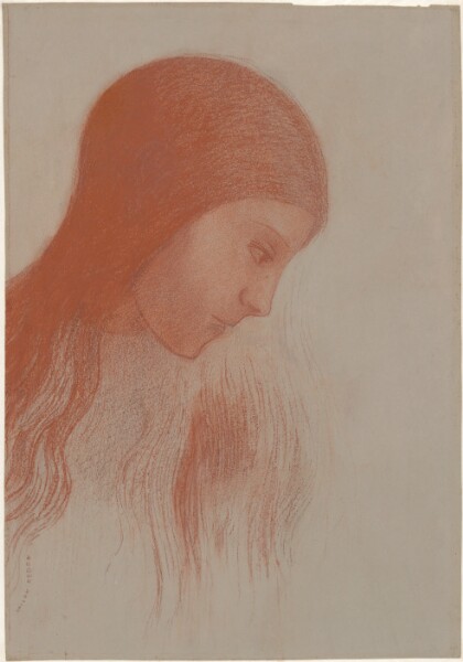 Odilon Redon, Head of a Young Girl in Profile