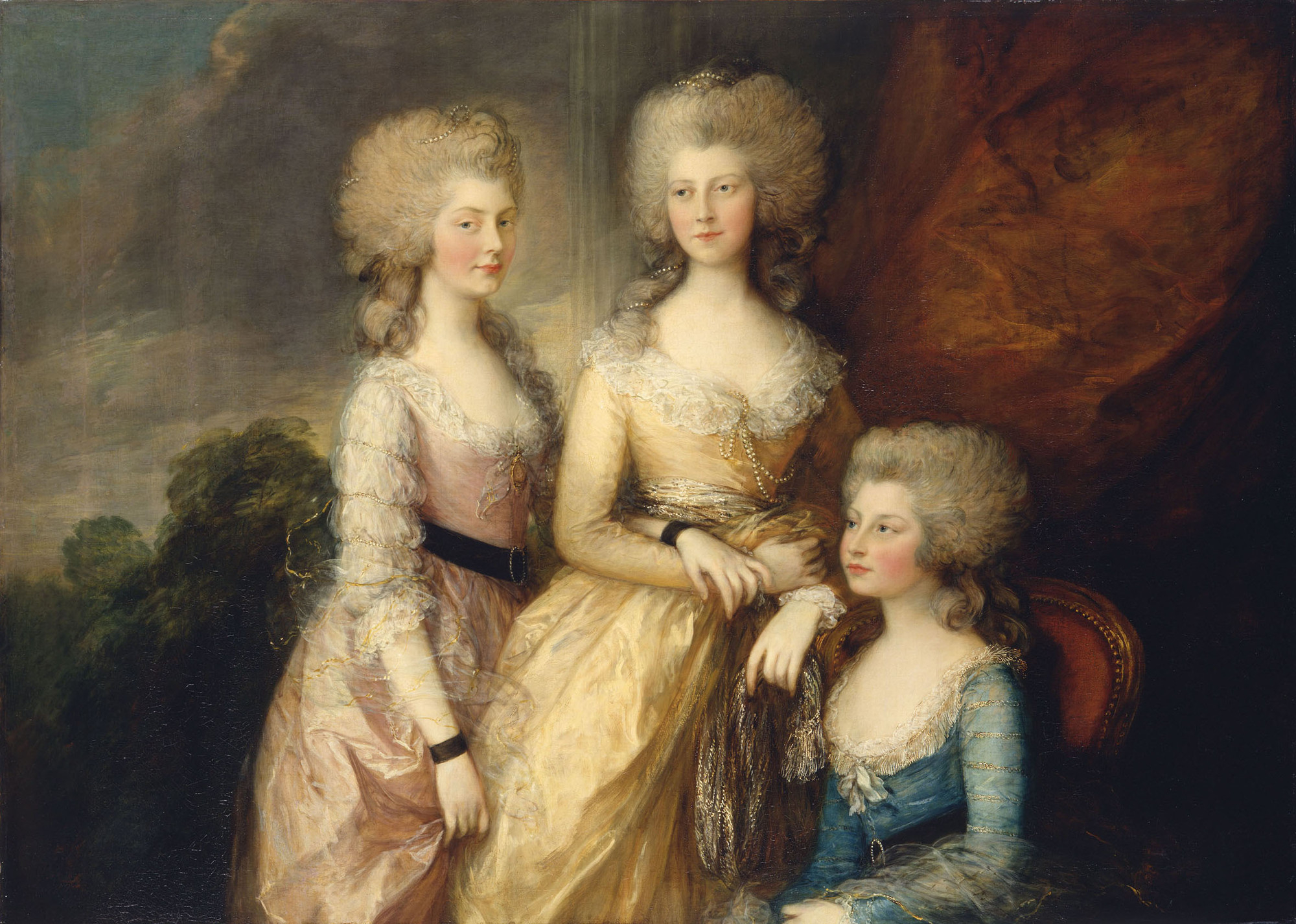 Thomas Gainsborough, The Three Eldest Princesses: Charlotte, Princess Royal (1766-1828), Augusta (1768-1840) and Elizabeth (1770-1840)