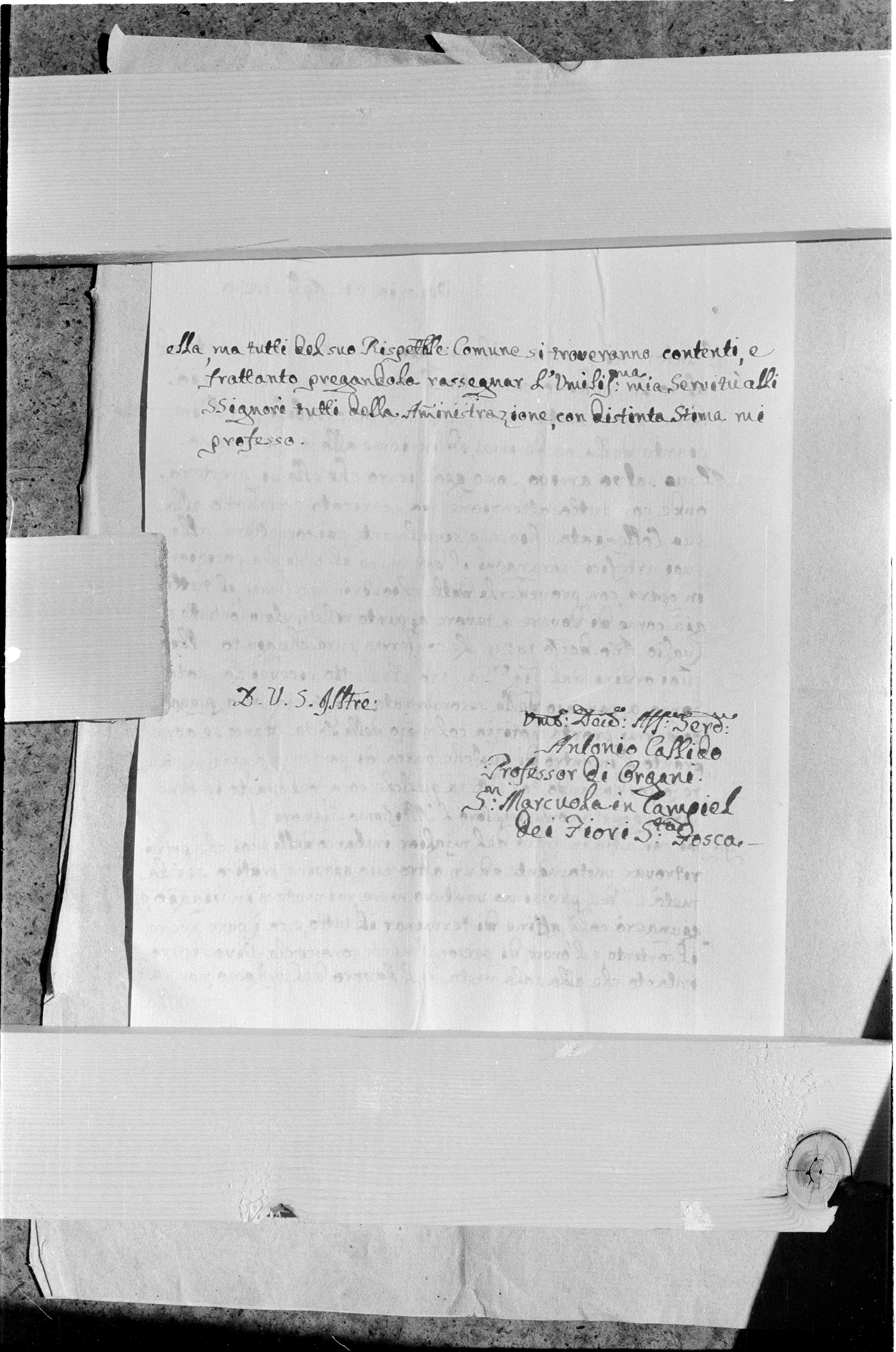 Ermin Armano, Cres (Mali Lošinj) - Arhiv katedrale - Prepiska s A. Callidom