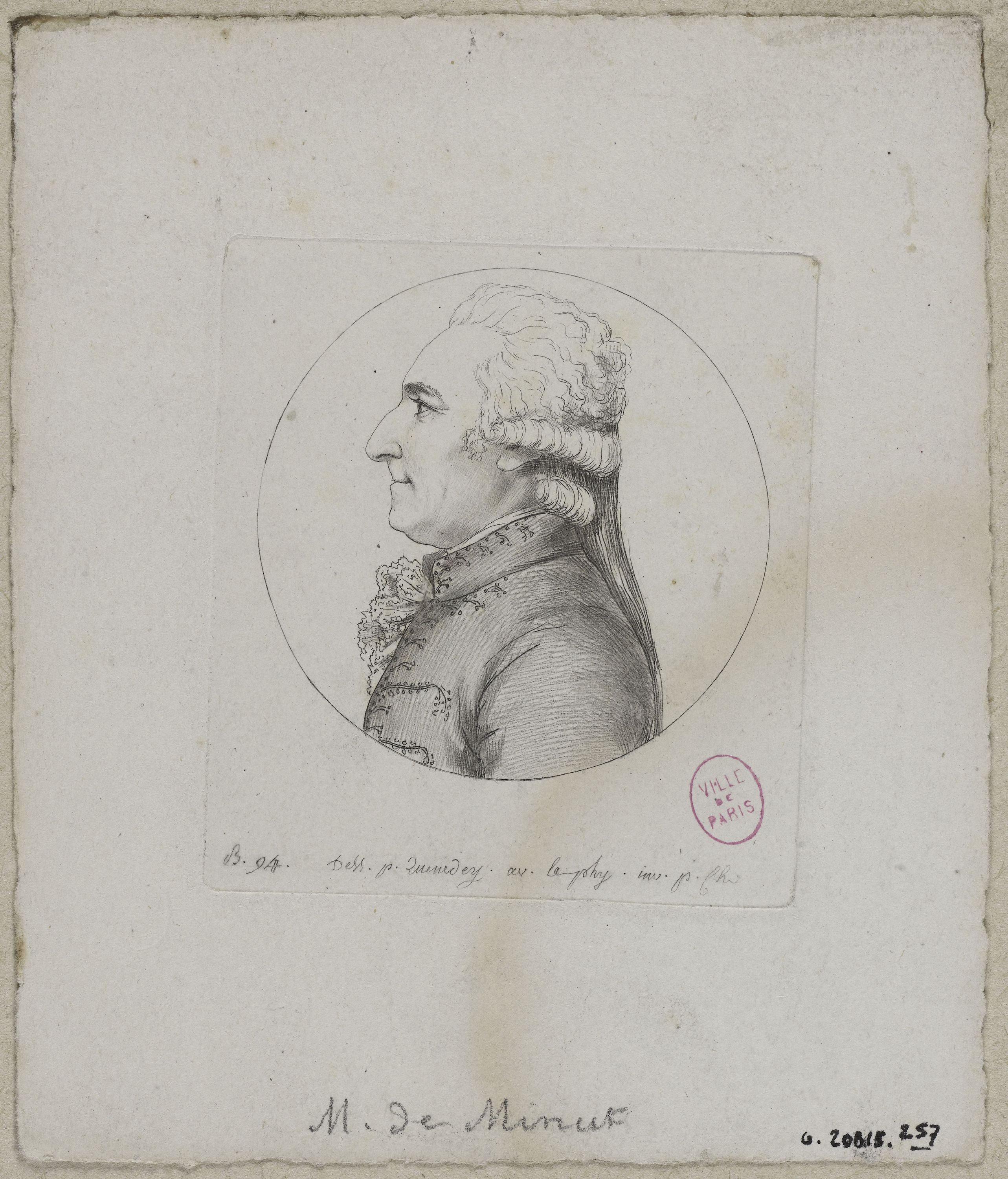 Edmé Quenedey, Portrait de Monsieur de Minut