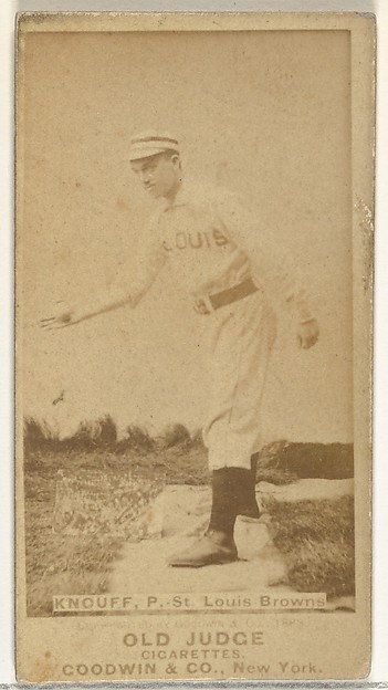Goodwin & Company, Edward Augustine "Ed" Knouff, Pitcher, St. Louis Browns, from the Old Judge series (N172) for Old Judge Cigarettes