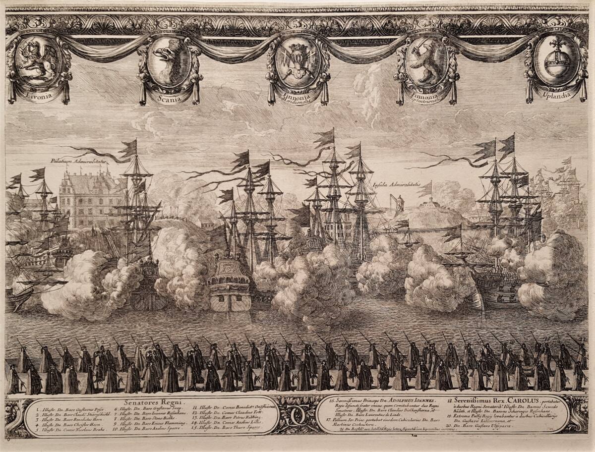 Anonym, Begräbnisfeierlichkeiten für König Karl X. Gustav von Schweden am 3. November 1660 in Stockholm: Tafel 6