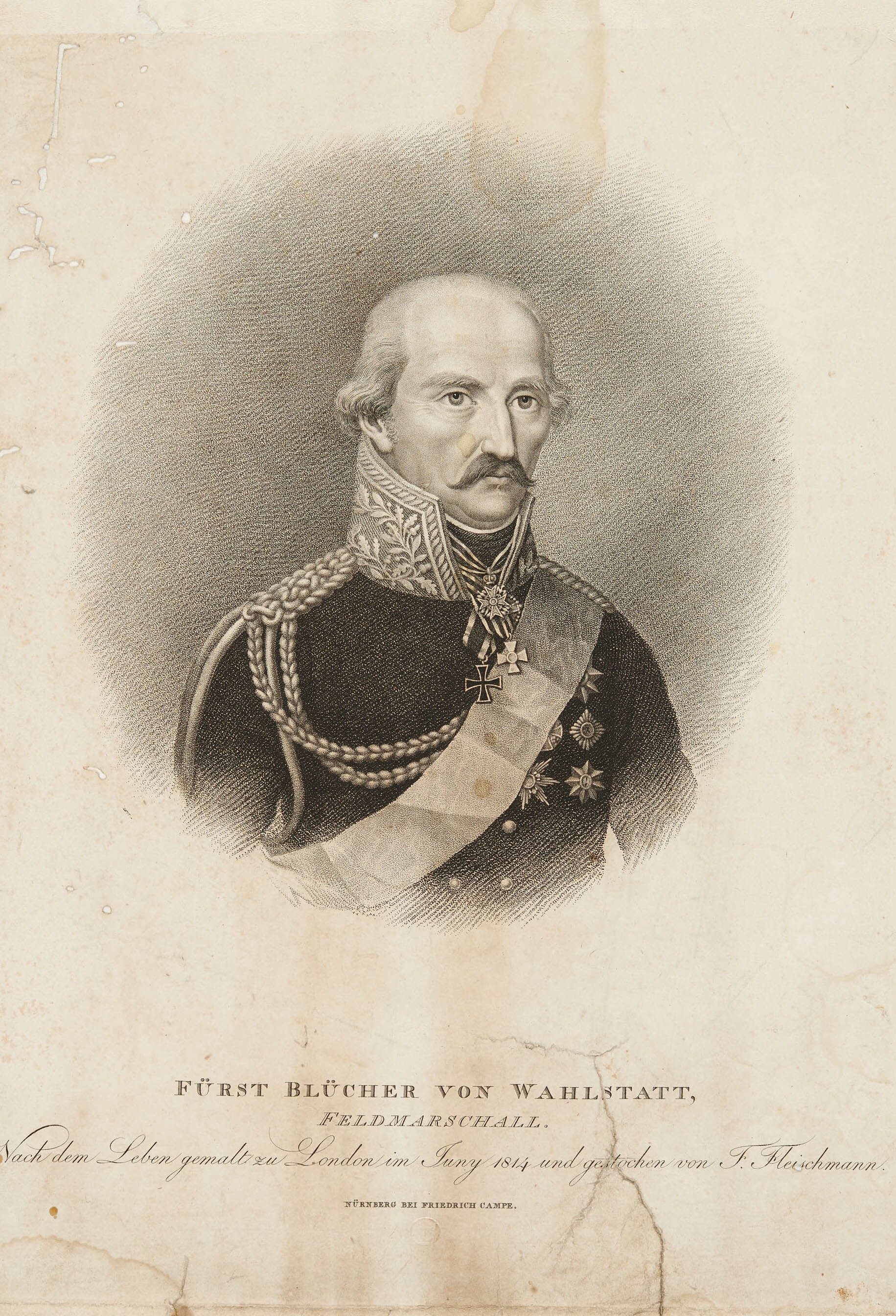 Friedrich Fleischmann, Bildnis Fürst Gebhard Leberecht Blücher von Wahlstatt
