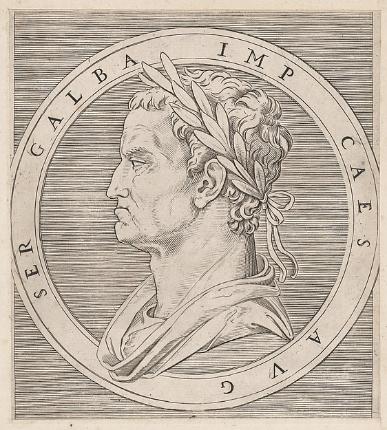 Marcantonio Raimondi, Galba, from The Twelve Caesars, from "Speculum Romanae Magnificentiae"