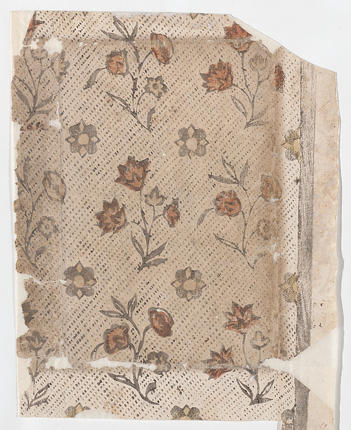 Anonymous, Sheet with overall floral pattern