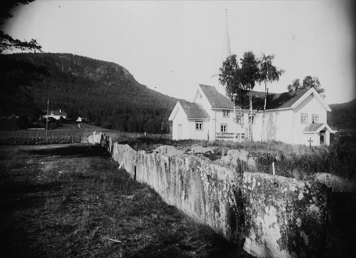 Axel Quinsgaard Wiborg, Flesberg kirke og prestegård, Numedal, Buskerud, 1906.