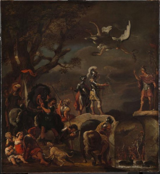 Ferdinand Bol, The Peace Negotiations between Claudius Civilis and Quintus Petillius Cerealis on the Demolished Bridge.