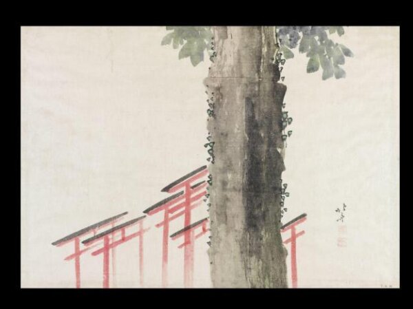 Katsushika Hokusai, Giant Tree and Torii Gates