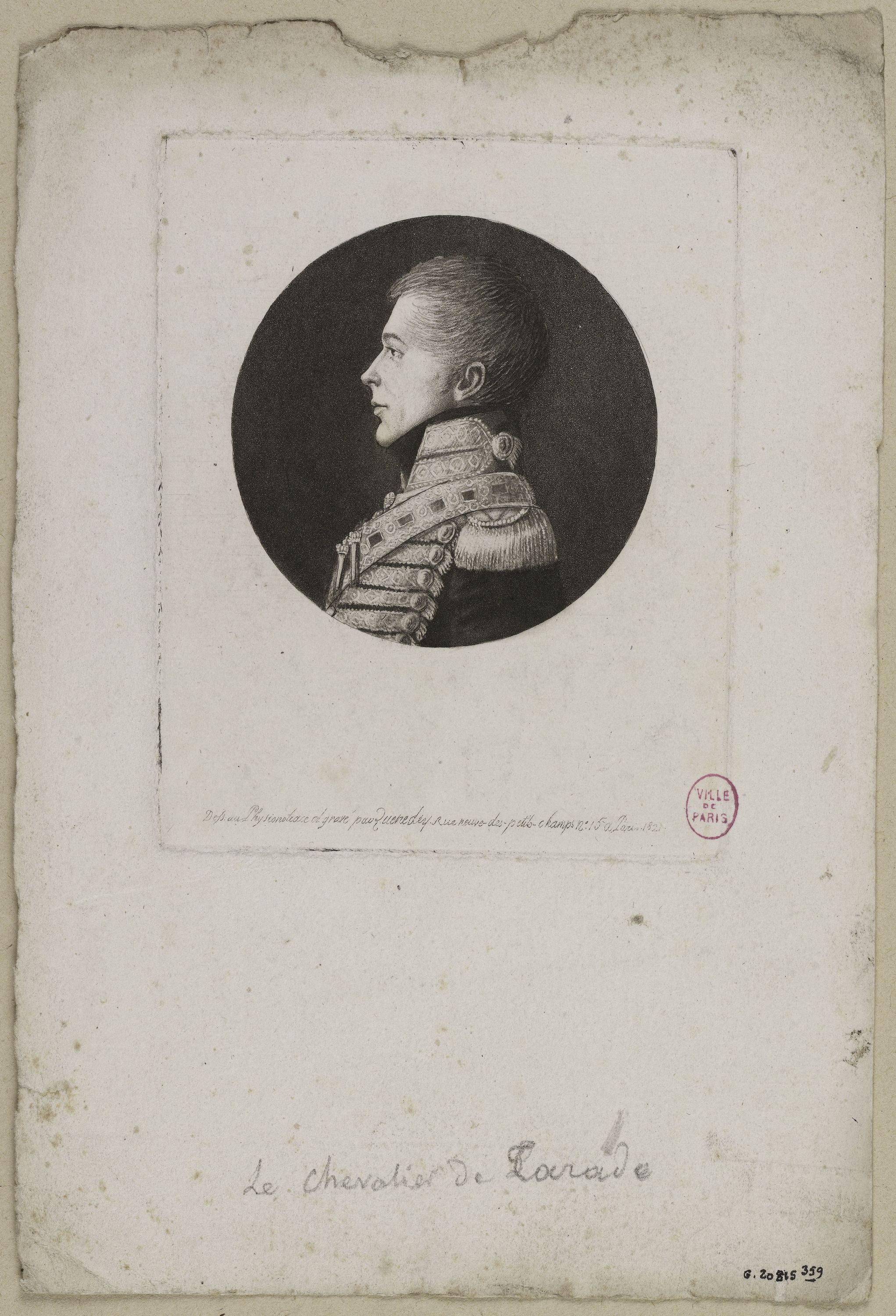 Edmé Quenedey, Portrait de Monsieur le Chevalier de Tarade