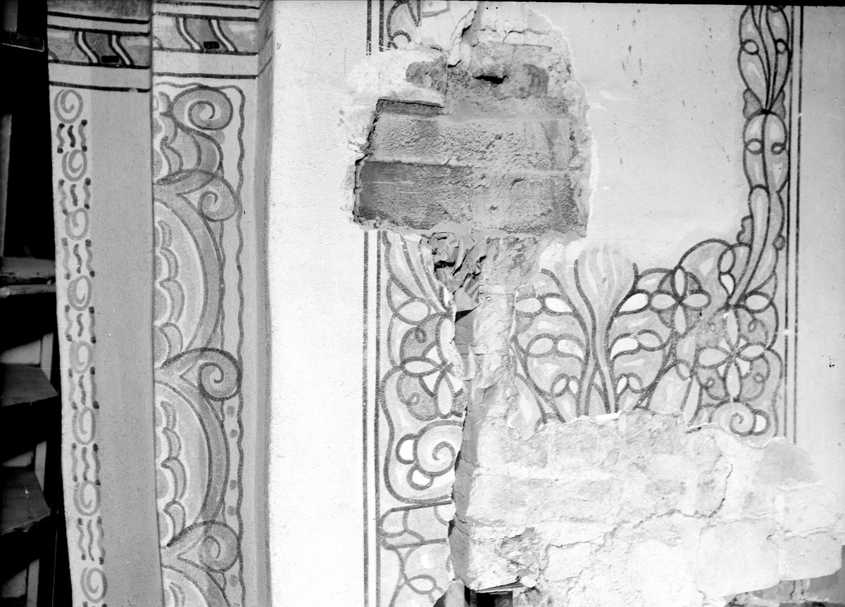 Okänd,, Putsskador, Alsike kyrka, Alsike socken, Uppland 1947