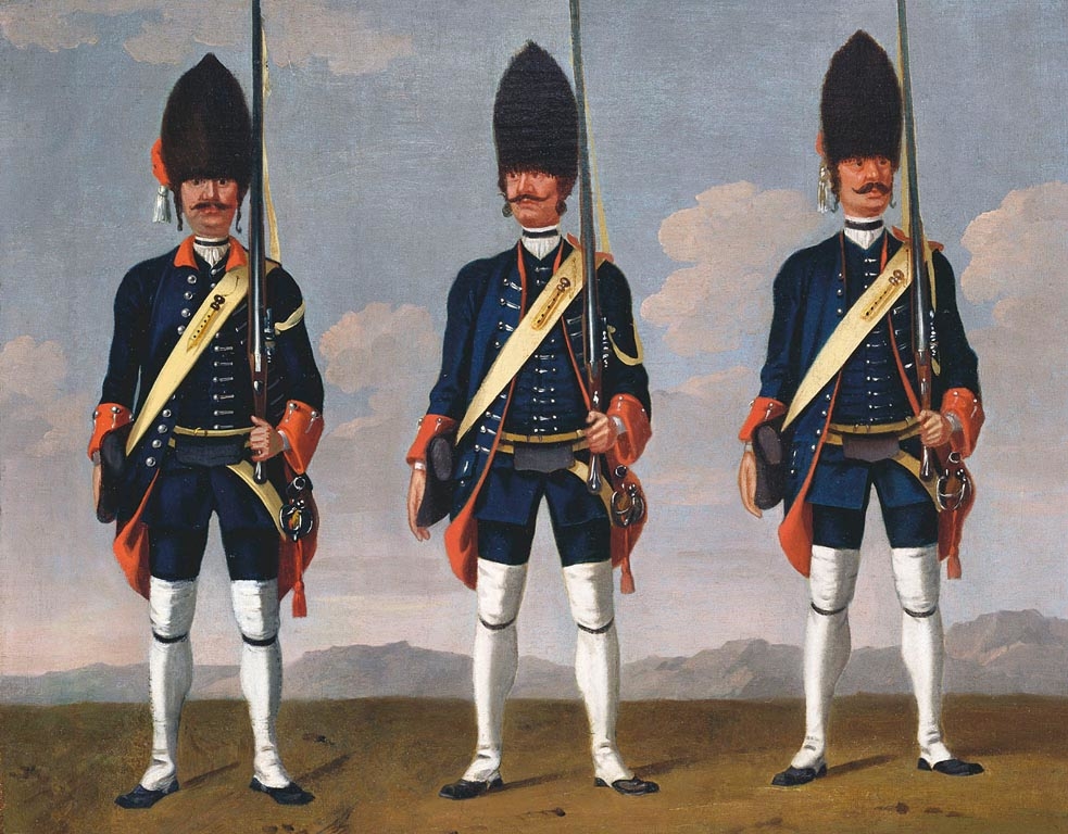 David Morier, Grenadiers, Infantry Regiments "Hirzel', 'Constant'(?) and 'Stuerler'(?).