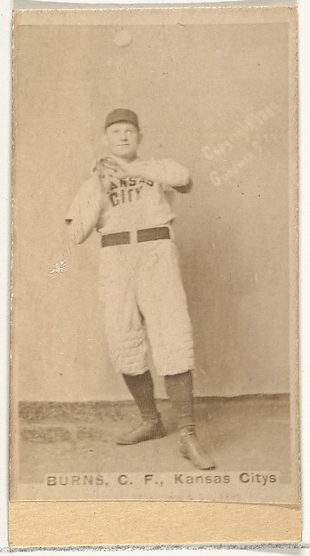 Goodwin & Company, James M. "Jim" Burns, Center Field, Kansas City Cowboys, from the Old Judge series (N172) for Old Judge Cigarettes