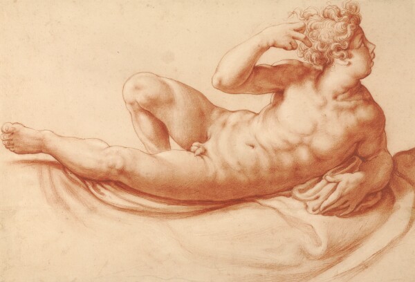 Francesco Salviati, Reclining Male Nude