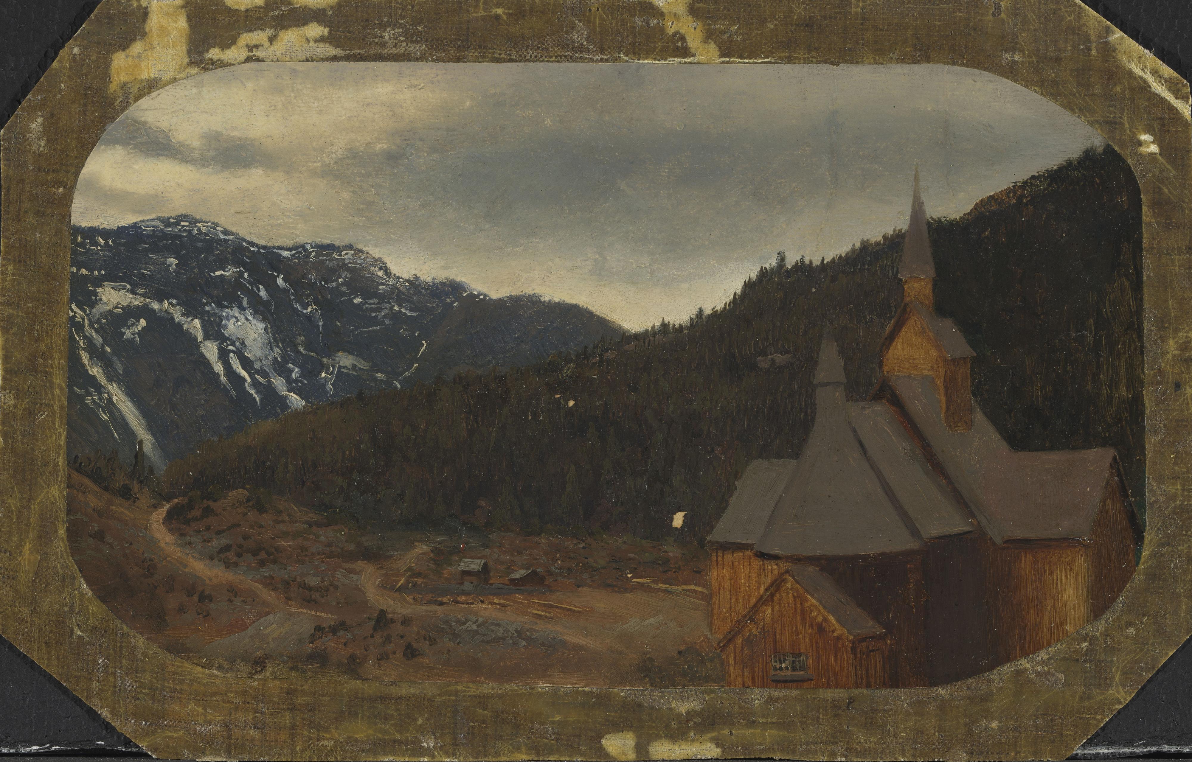 Hans Gude, Nes stavkirke