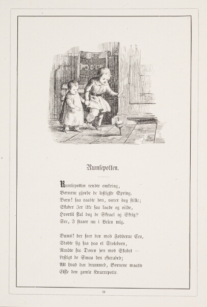 H.P. Hansen, Rumlepotten. Illustration til H.V. Kaalund, "Fabler for Børn"