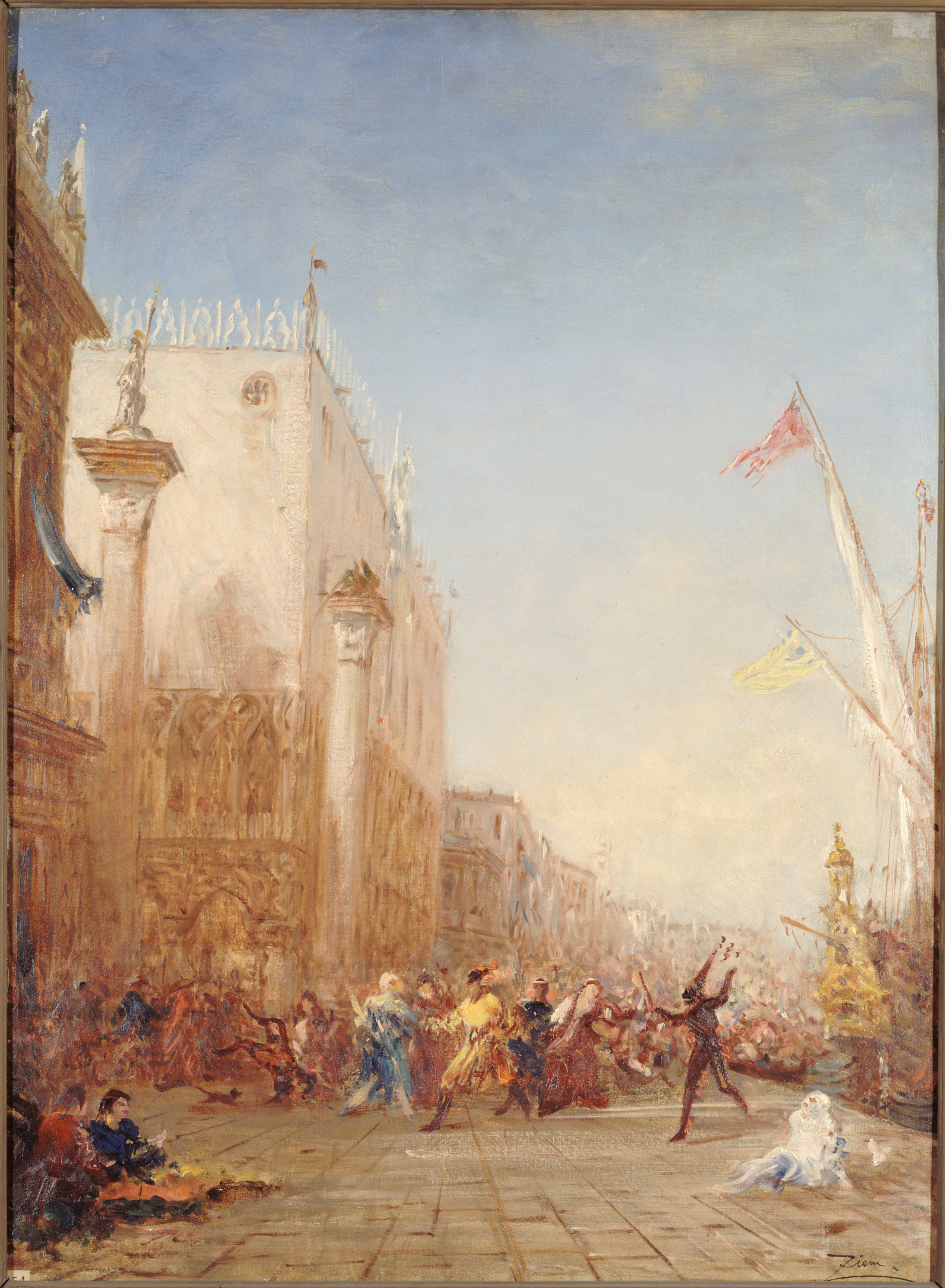 Félix Ziem, Carnaval à Venise, quai des Esclavons