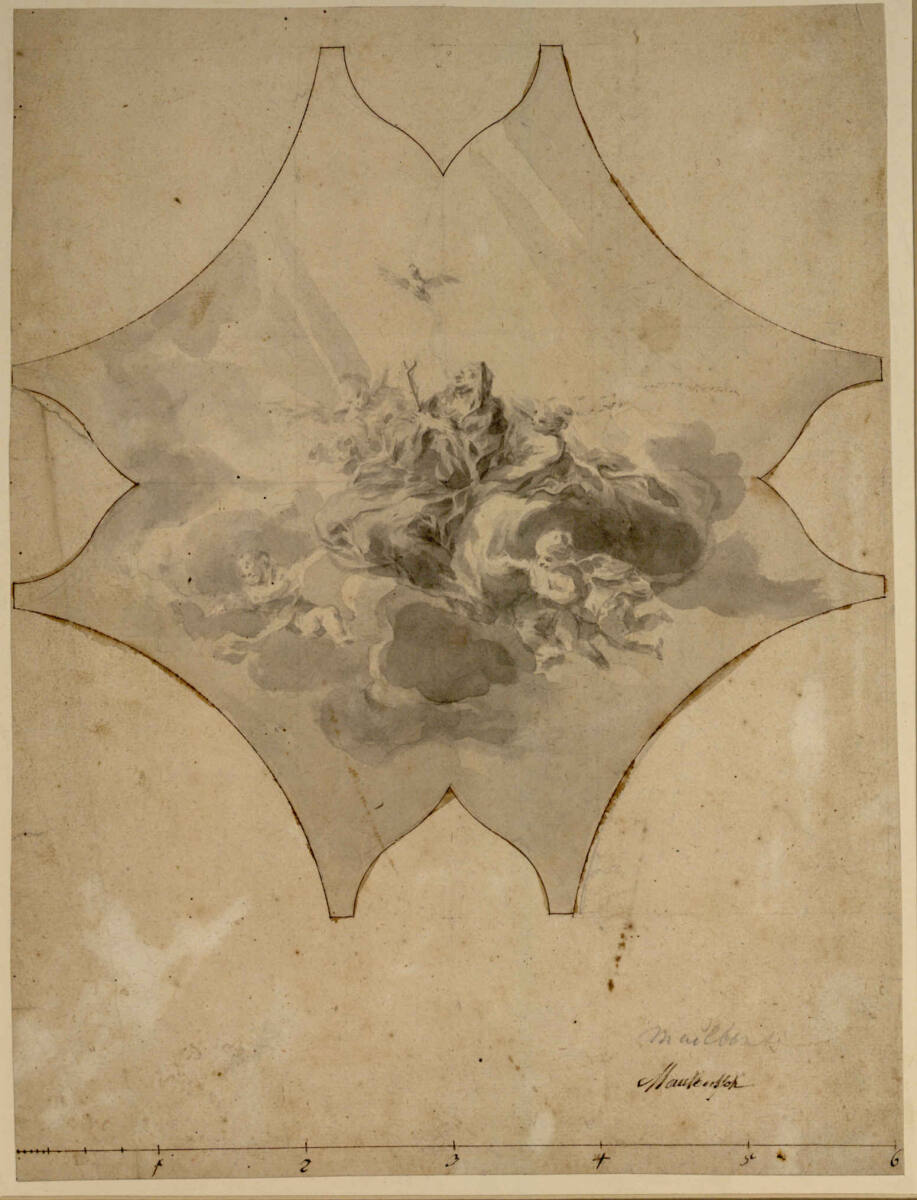 Anonym, Himmelfahrt der heiligen Magdalena (Entwurf für ein Deckenbild)