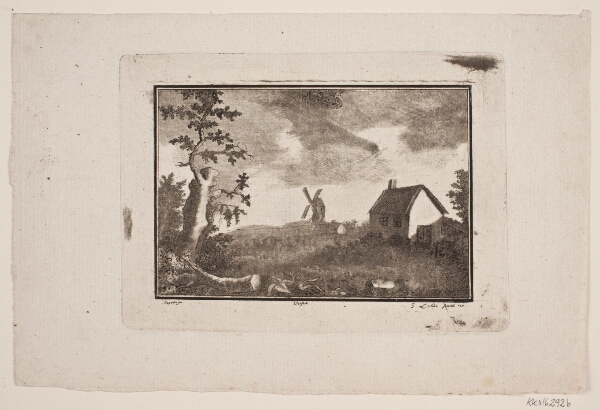 Gerhard Ludvig Lahde, Landskab med hus og mølle