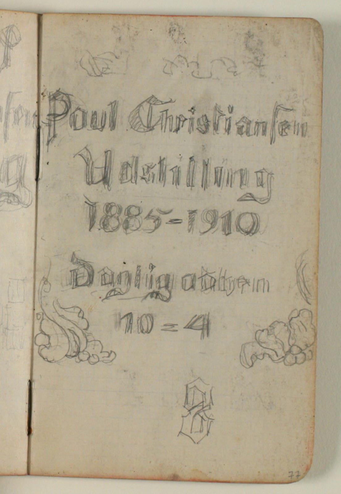 Niels Larsen Stevns, Udkast til plakat formentlig til Poul S. Christiansens jubilæumsudstilling i 1910