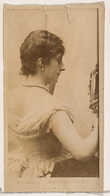 W. Duke, Sons & Co., Card Number 225, Miss Muguel, from the Actors and Actresses series (N145-2) issued by Duke Sons & Co. to promote Cross Cut Cigarettes