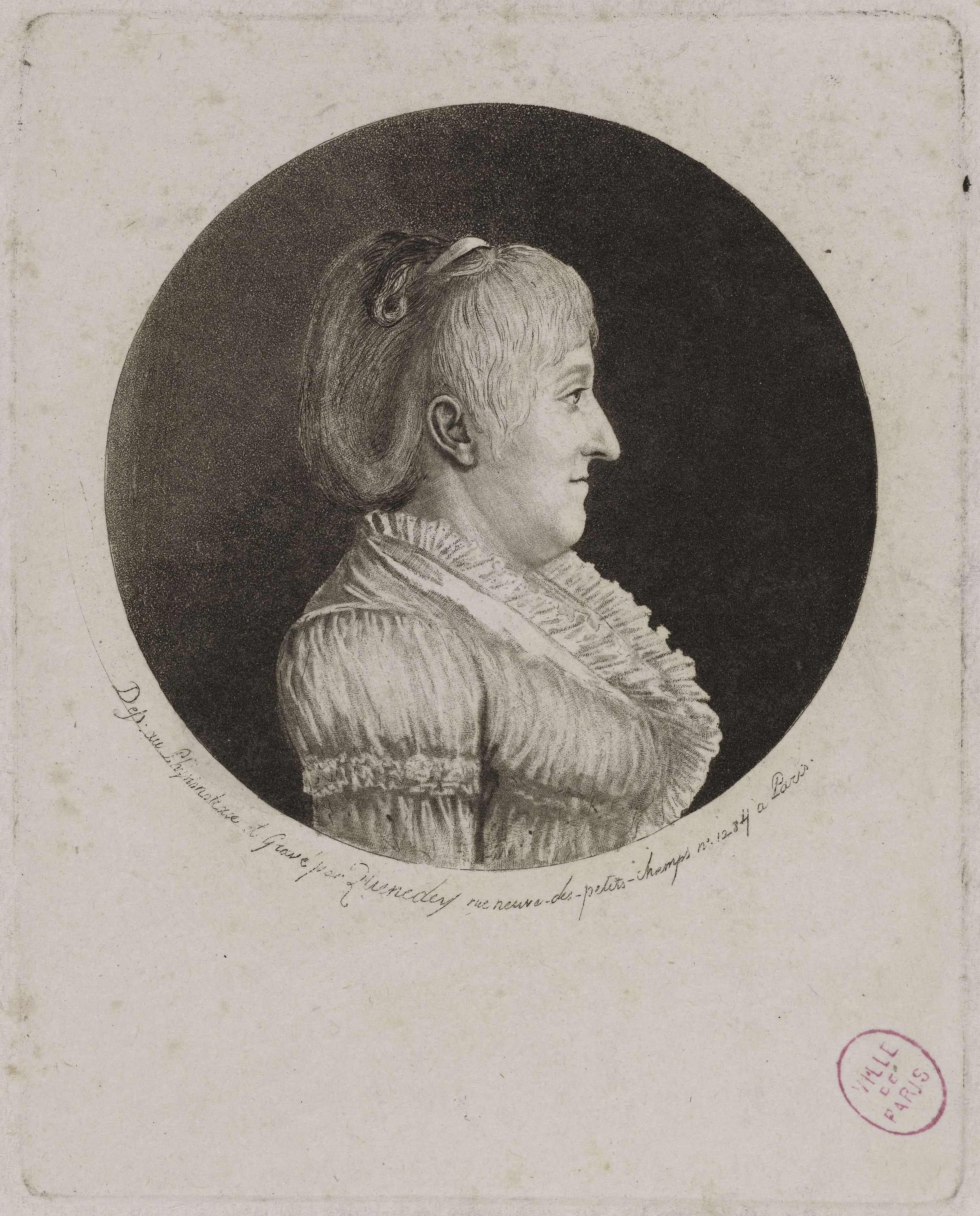 Edmé Quenedey, Portrait d'une femme, fin XVIIIème siècle/début XIXème siècle