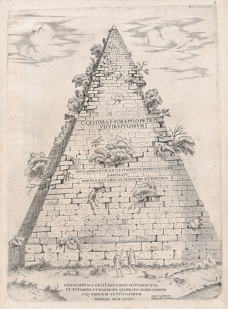 Anonymous, Pyramid of Caius Cestius, from "Speculum Romanae Magnificentiae"