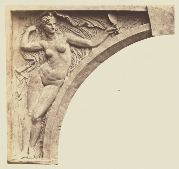 Édouard Baldus, ["La Vérité", Sculpture by Joseph Felon, Decoration of the Louvre, Paris]