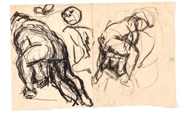 Oluf Hartmann, Studier af foroverbøjet figur