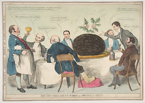 Anonymous, British, 19th century, The New Parliament Pudding or John Bull's Treat