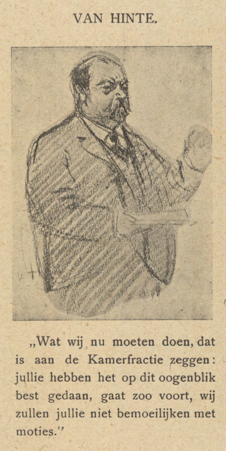 Bottema, Tjerk,draughtsman., Tekening gemaakt op congres, geplaatst in de Notenkraker van 3 april 1910