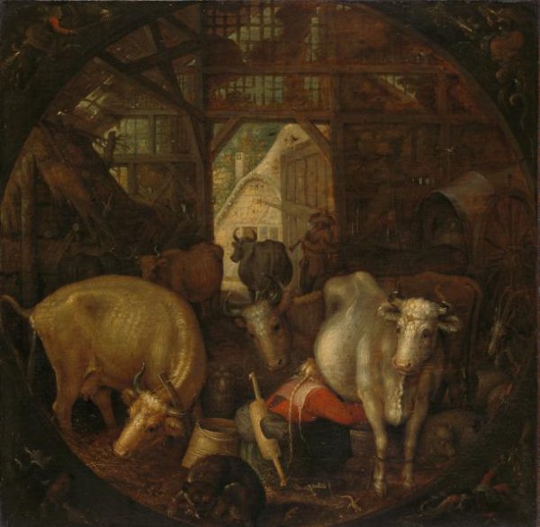 Roelant Savery, Cows in a Stable; Witches in the Four Corners