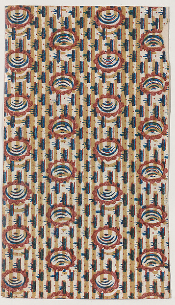 Anonymous, Sheet with abstract and stripe pattern