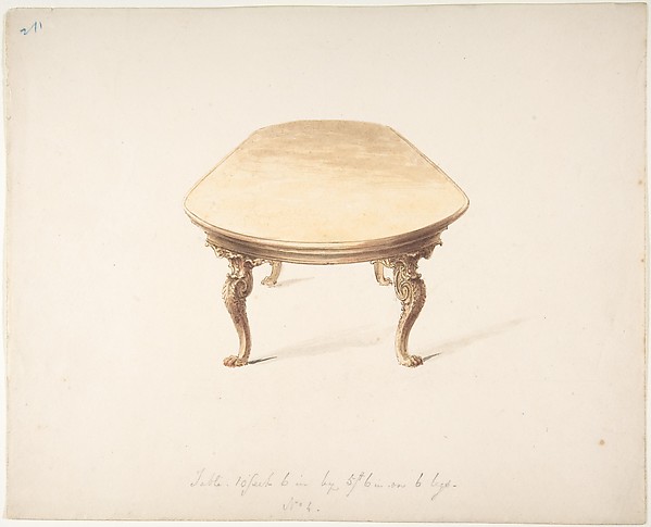 Anonymous, British, 19th century, Design for a Dining Table