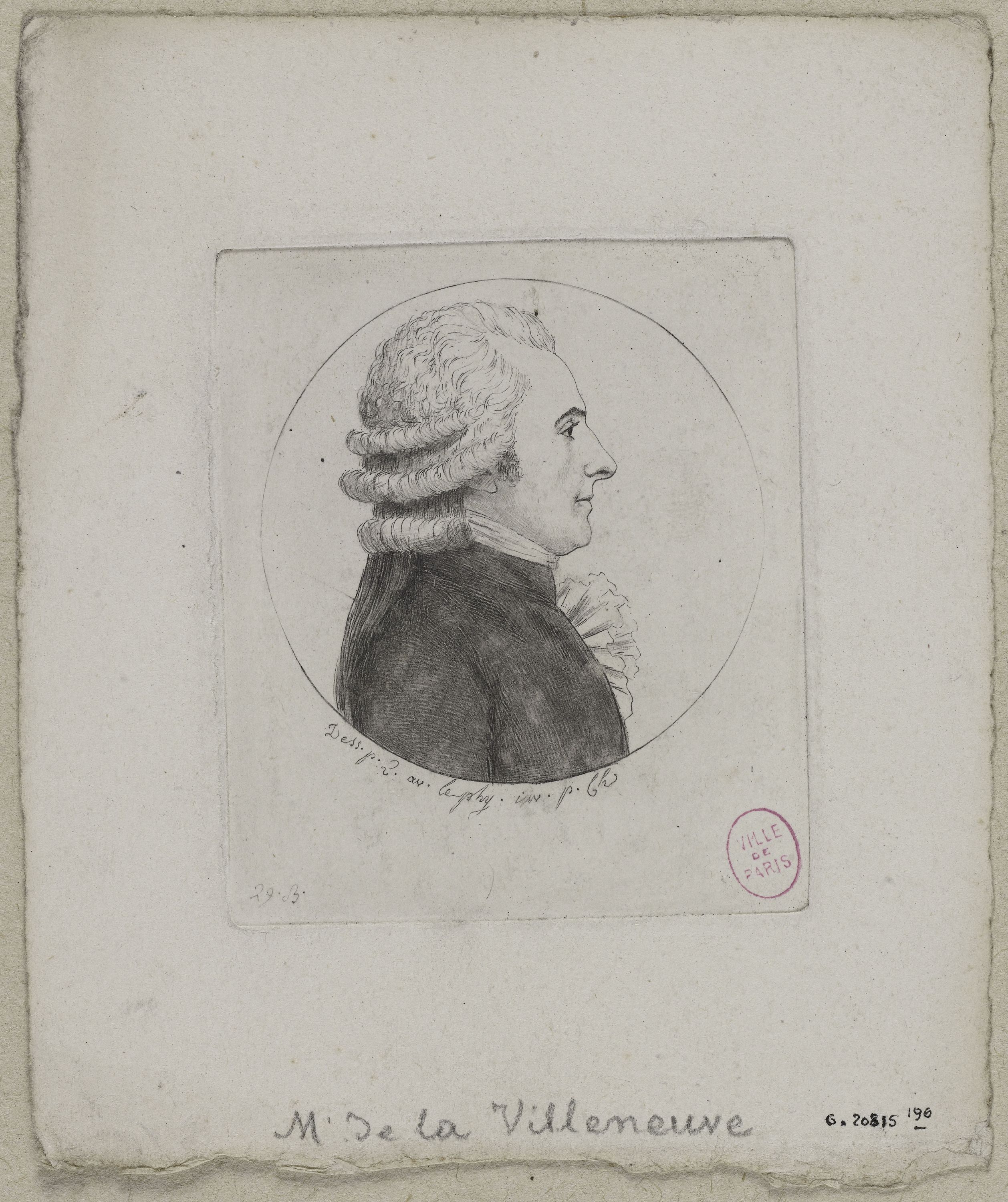 Edmé Quenedey, Portrait de Monsieur de la Villeneuve