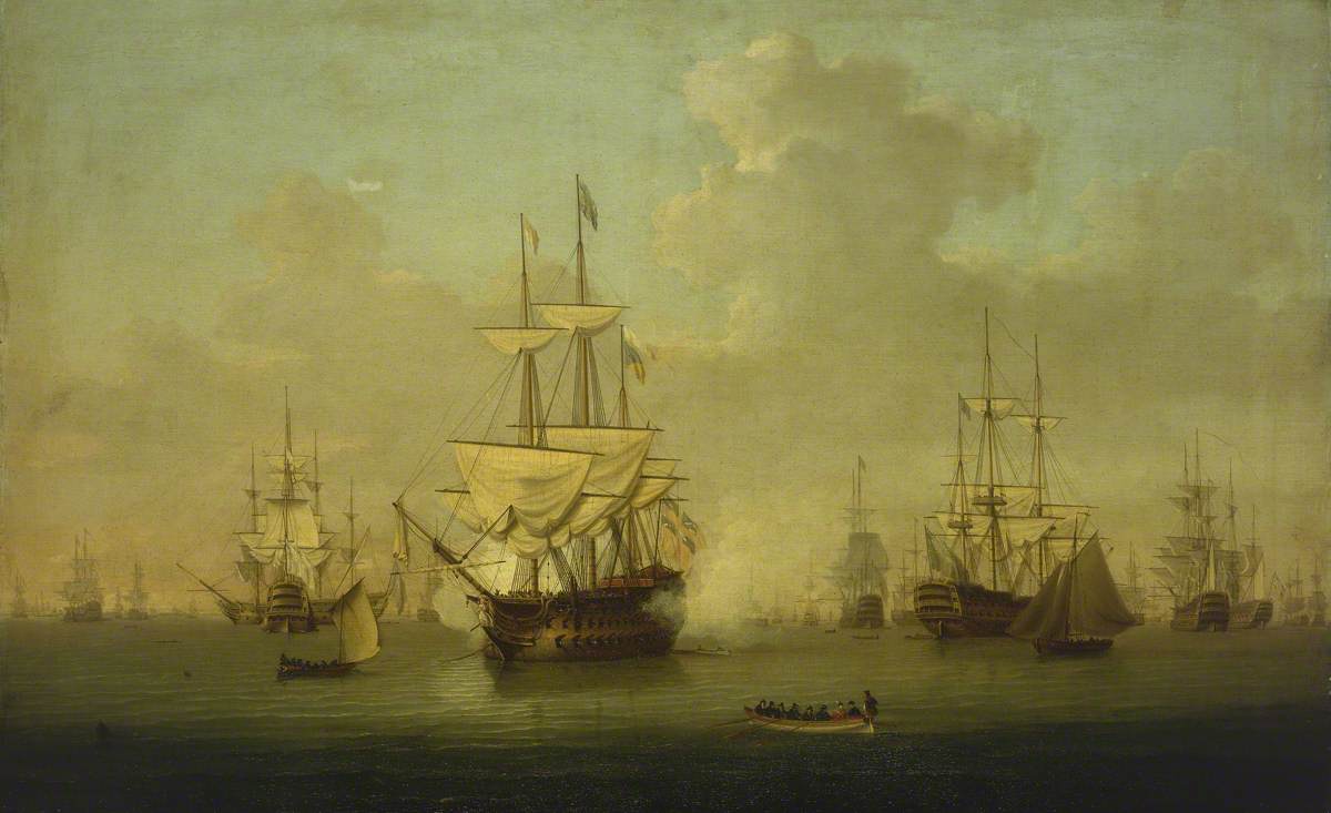 William Anderson, The 'Queen Charlotte' at the review at Spithead, 1790