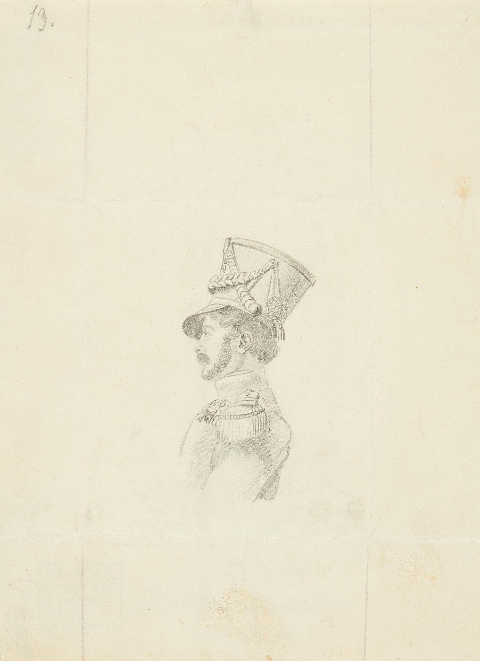 Joseph Joachim von Schnizer, Porträtskizze Leutnant von Diener