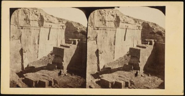 Francis Frith, Stereoscopic photograph of the sandstone quarries at Hagar