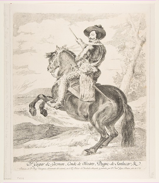 Goya (Francisco de Goya y Lucientes), Gaspar de Guzmán, Count Duke of Olivares on horseback, after Velázquez
