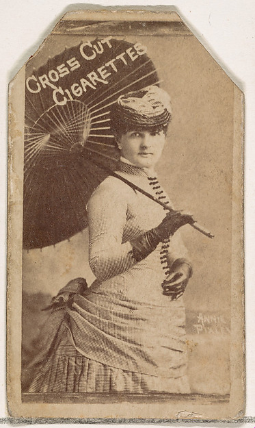 W. Duke, Sons & Co., Annie Pixley, from the Actors and Actresses series (N145-1) issued by Duke Sons & Co. to promote Cross Cut Cigarettes
