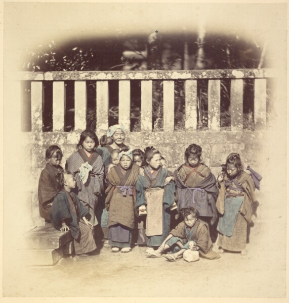Felice Beato, [Old Woman and Children]