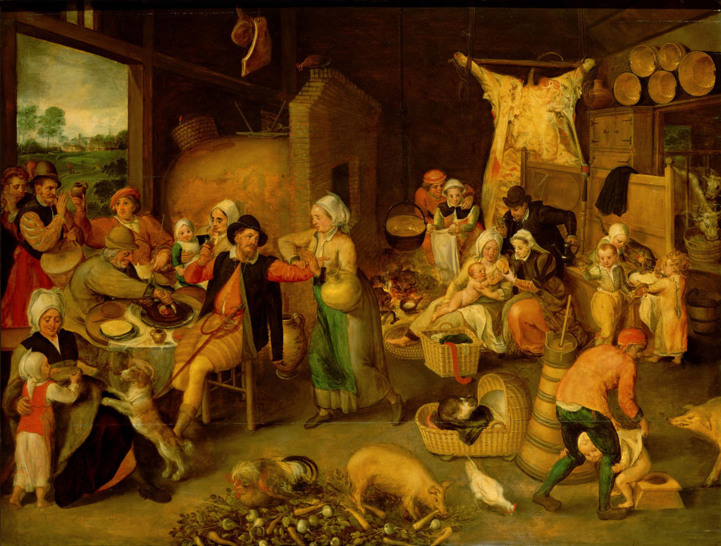 Marten van Cleve, Farm with Distinguished Visitors