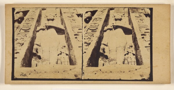 Francis Frith, [The small rock temple at Abou Simbel.]