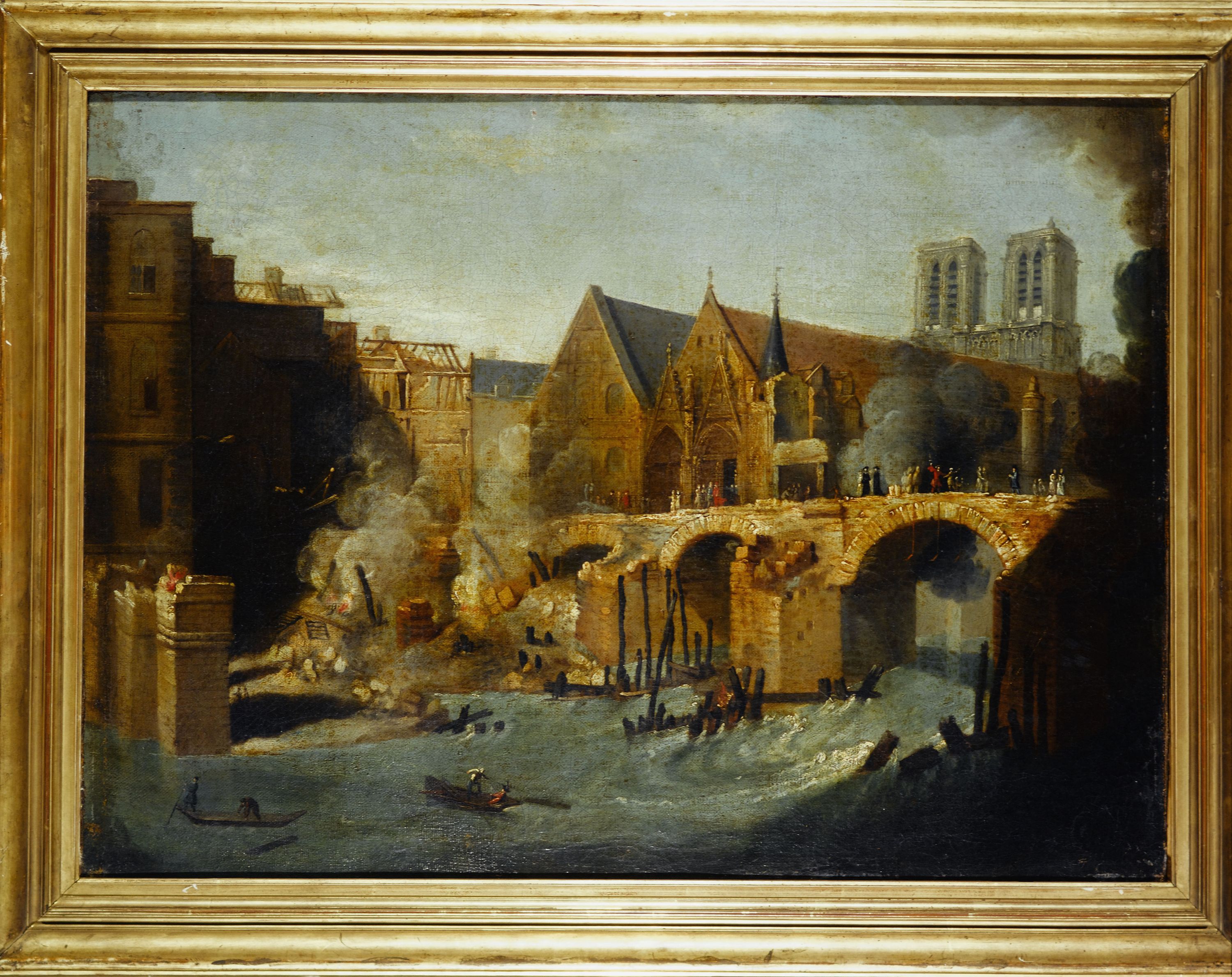 Anonyme, L'incendie du Petit-Pont en 1718