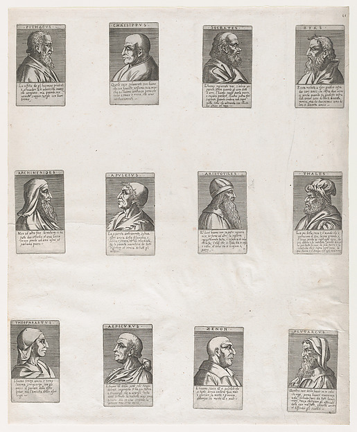 Anonymous, Italian, 16th century, Portraits of the Ancient Philosophers, from "Speculum Romanae Magnificentiae"