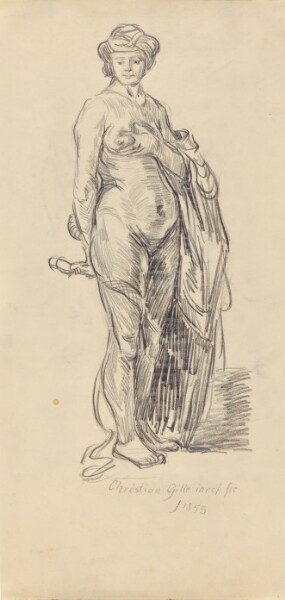 Christian Friedrich Gille, Female Nude with a Turban