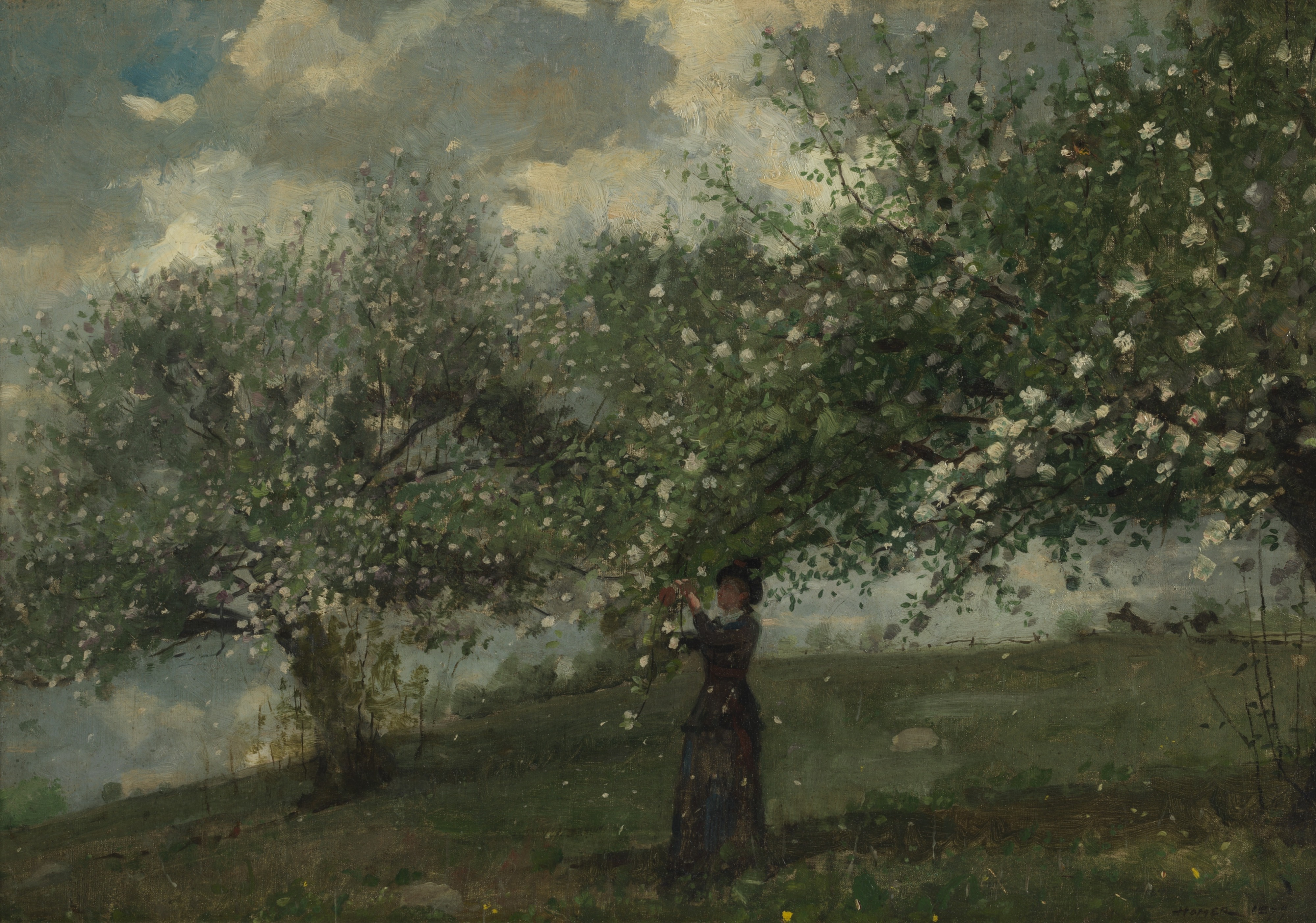 Winslow Homer, Girl Picking Apple Blossoms