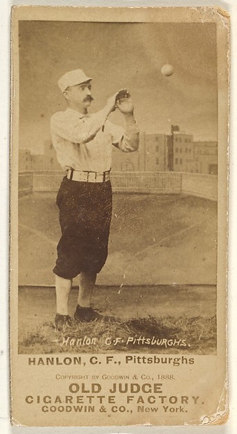 Goodwin & Company, Edward Hugh "Ned" Hanlon, Center Field, Pittsburgh, from the Old Judge series (N172) for Old Judge Cigarettes