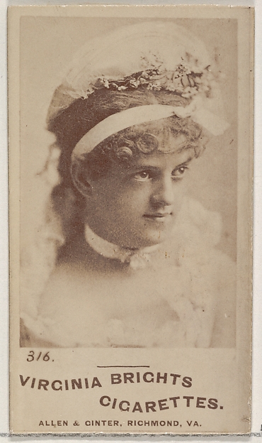 Allen & Ginter, Card 316, from the Actors and Actresses series (N45, Type 5) for Virginia Brights Cigarettes