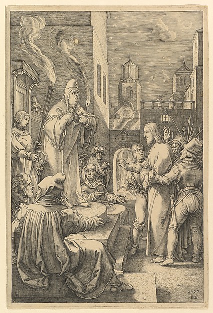 Hendrick Goltzius, Christ Before Caiaphas, from "The Passion of Christ"